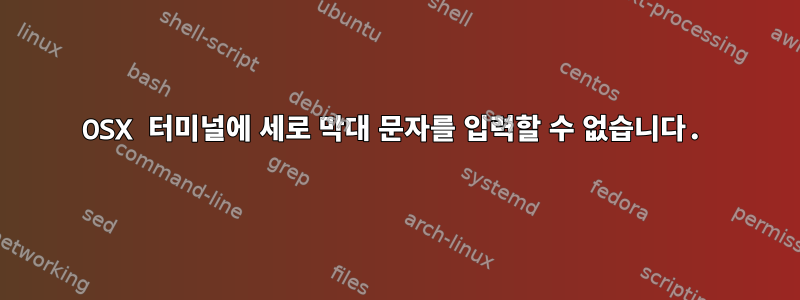 OSX 터미널에 세로 막대 문자를 입력할 수 없습니다.