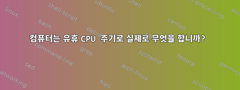 컴퓨터는 유휴 CPU 주기로 실제로 무엇을 합니까?