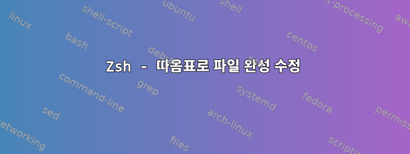 Zsh - 따옴표로 파일 완성 수정