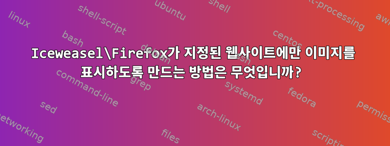 Iceweasel\Firefox가 지정된 웹사이트에만 이미지를 표시하도록 만드는 방법은 무엇입니까?