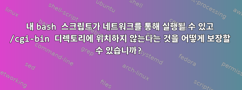 내 bash 스크립트가 네트워크를 통해 실행될 수 있고 /cgi-bin 디렉토리에 위치하지 않는다는 것을 어떻게 보장할 수 있습니까?