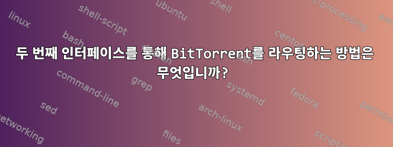 두 번째 인터페이스를 통해 BitTorrent를 라우팅하는 방법은 무엇입니까?