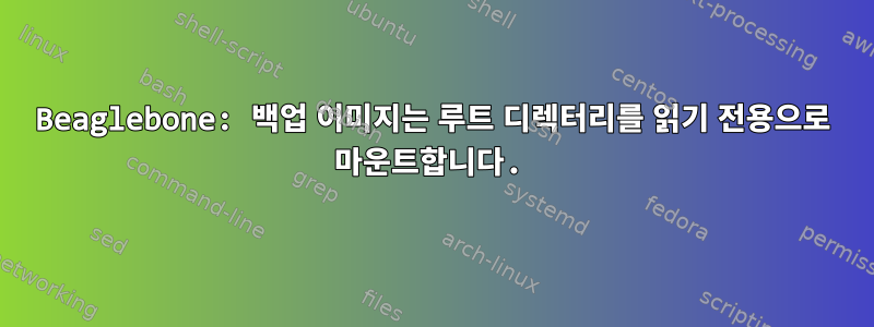 Beaglebone: 백업 이미지는 루트 디렉터리를 읽기 전용으로 마운트합니다.