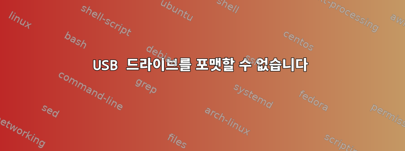 USB 드라이브를 포맷할 수 없습니다