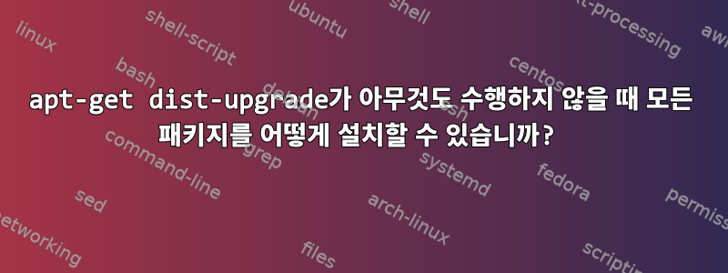 apt-get dist-upgrade가 아무것도 수행하지 않을 때 모든 패키지를 어떻게 설치할 수 있습니까?