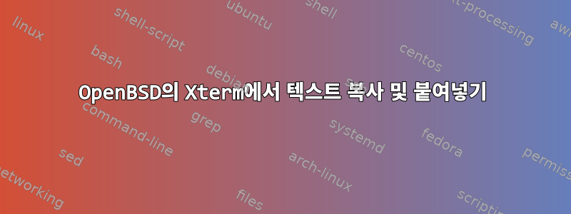 OpenBSD의 Xterm에서 텍스트 복사 및 붙여넣기