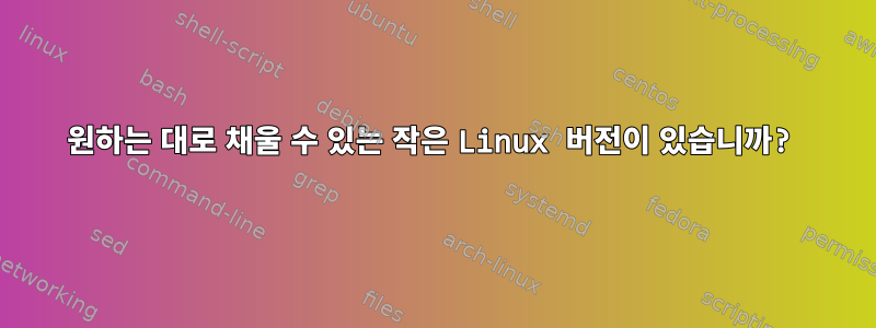 원하는 대로 채울 수 있는 작은 Linux 버전이 있습니까?