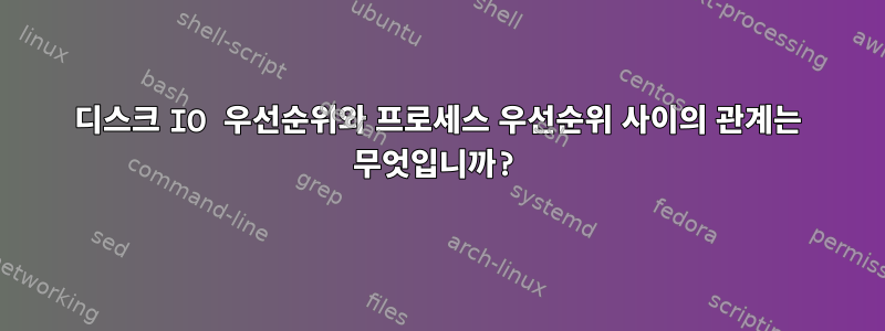 디스크 IO 우선순위와 프로세스 우선순위 사이의 관계는 무엇입니까?