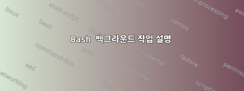 Bash 백그라운드 작업 설명