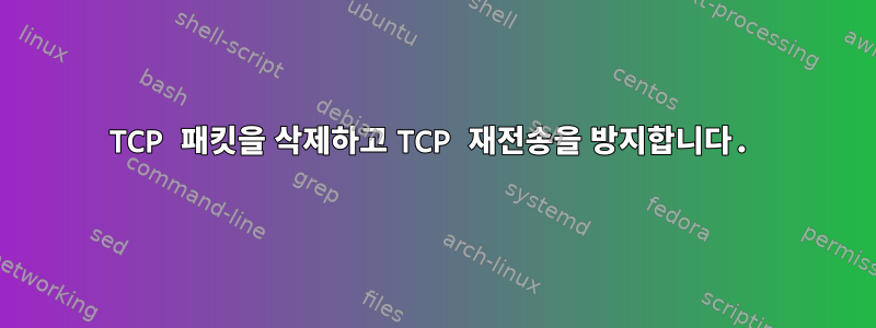 TCP 패킷을 삭제하고 TCP 재전송을 방지합니다.