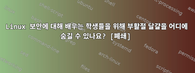 Linux 보안에 대해 배우는 학생들을 위해 부활절 달걀을 어디에 숨길 수 있나요? [폐쇄]