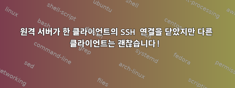 원격 서버가 한 클라이언트의 SSH 연결을 닫았지만 다른 클라이언트는 괜찮습니다!