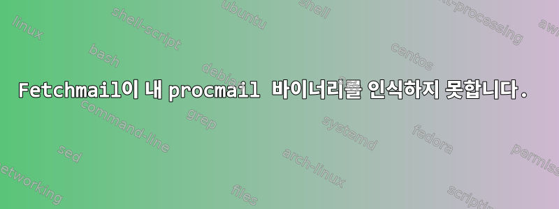 Fetchmail이 내 procmail 바이너리를 인식하지 못합니다.