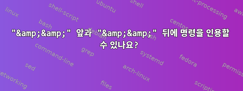 "&amp;&amp;" 앞과 "&amp;&amp;" 뒤에 명령을 인용할 수 있나요?