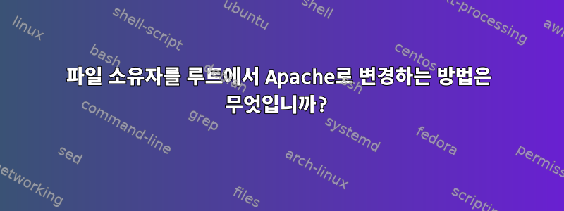 파일 소유자를 루트에서 Apache로 변경하는 방법은 무엇입니까?