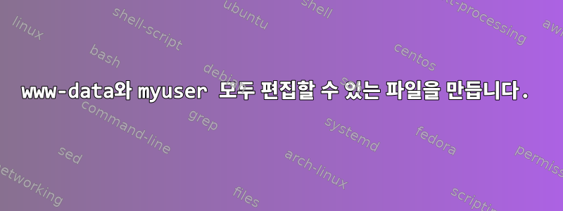 www-data와 myuser 모두 편집할 수 있는 파일을 만듭니다.