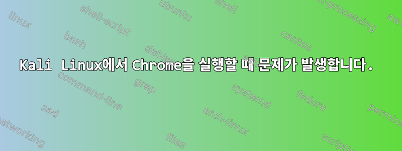 Kali Linux에서 Chrome을 실행할 때 문제가 발생합니다.