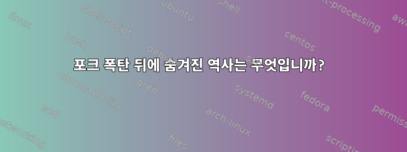 포크 폭탄 뒤에 숨겨진 역사는 무엇입니까?