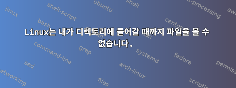 Linux는 내가 디렉토리에 들어갈 때까지 파일을 볼 수 없습니다.