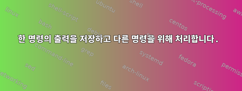 한 명령의 출력을 저장하고 다른 명령을 위해 처리합니다.