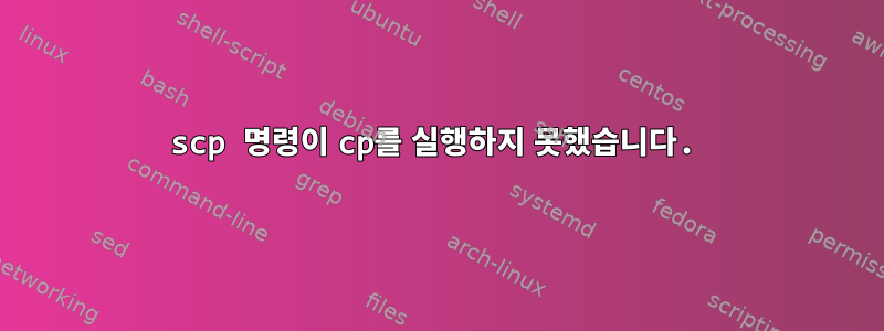 scp 명령이 cp를 실행하지 못했습니다.