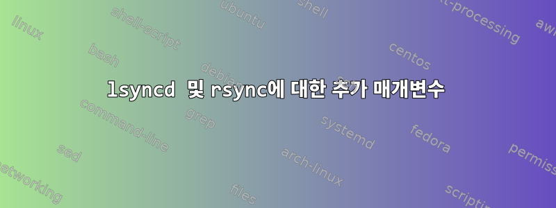 lsyncd 및 rsync에 대한 추가 매개변수