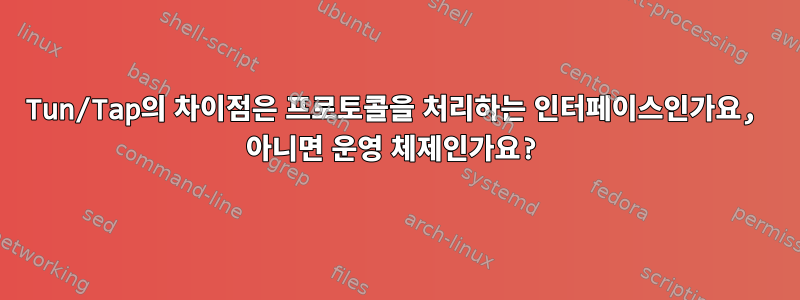 Tun/Tap의 차이점은 프로토콜을 처리하는 인터페이스인가요, 아니면 운영 체제인가요?