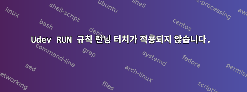 Udev RUN 규칙 런닝 터치가 적용되지 않습니다.