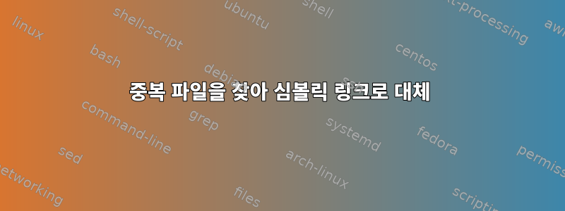 중복 파일을 찾아 심볼릭 링크로 대체