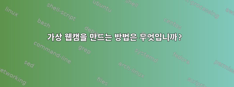 가상 웹캠을 만드는 방법은 무엇입니까?