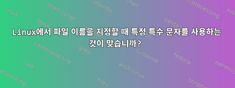 Linux에서 파일 이름을 지정할 때 특정 특수 문자를 사용하는 것이 맞습니까?