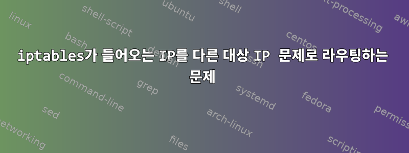 iptables가 들어오는 IP를 다른 대상 IP 문제로 라우팅하는 문제