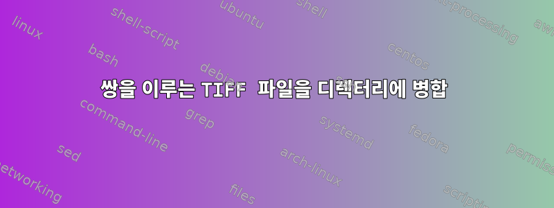 쌍을 이루는 TIFF 파일을 디렉터리에 병합