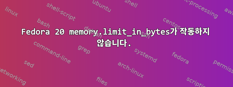 Fedora 20 memory.limit_in_bytes가 작동하지 않습니다.