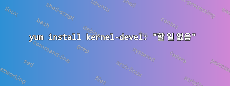 yum install kernel-devel: "할 일 없음"