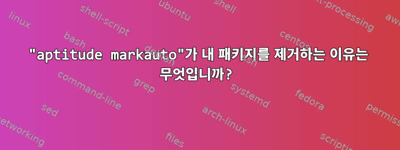 "aptitude markauto"가 내 패키지를 제거하는 이유는 무엇입니까?