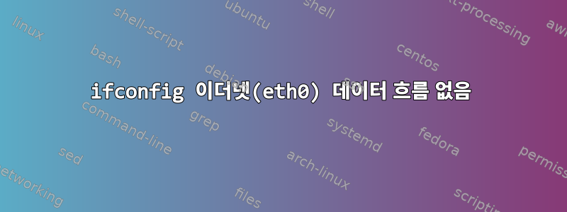 ifconfig 이더넷(eth0) 데이터 흐름 없음