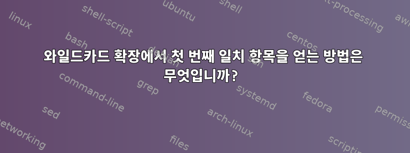 와일드카드 확장에서 첫 번째 일치 항목을 얻는 방법은 무엇입니까?