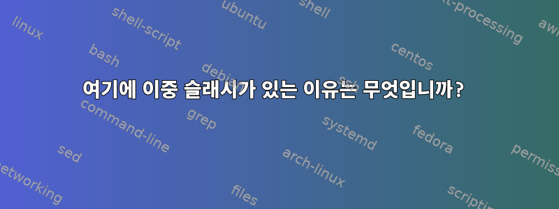 여기에 이중 슬래시가 있는 이유는 무엇입니까?