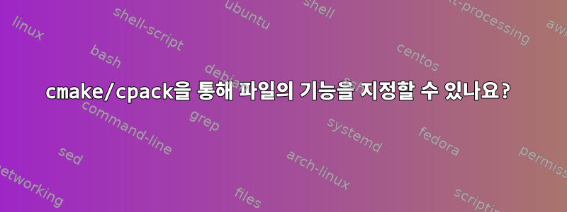 cmake/cpack을 통해 파일의 기능을 지정할 수 있나요?