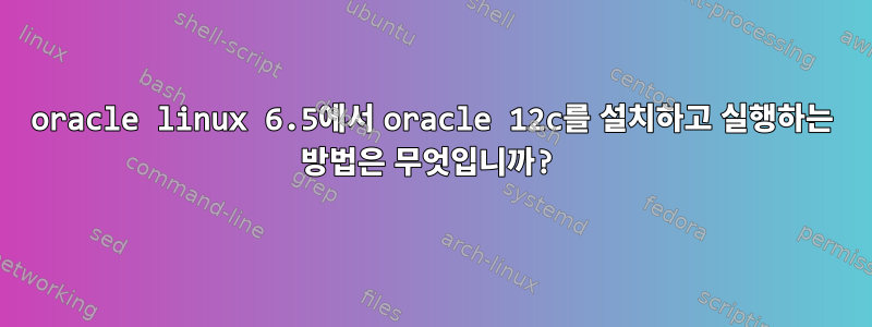 oracle linux 6.5에서 oracle 12c를 설치하고 실행하는 방법은 무엇입니까?