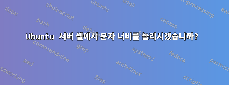 Ubuntu 서버 셸에서 문자 너비를 늘리시겠습니까?