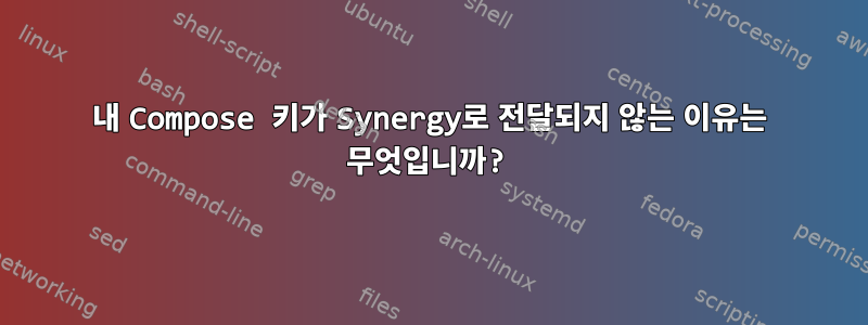 내 Compose 키가 Synergy로 전달되지 않는 이유는 무엇입니까?