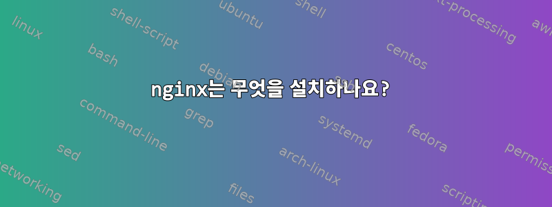 nginx는 무엇을 설치하나요?