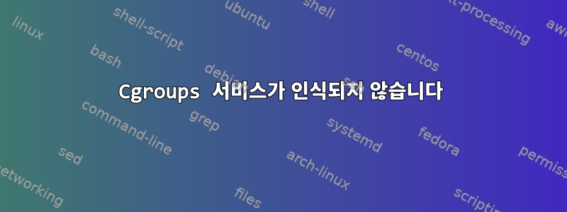 Cgroups 서비스가 인식되지 않습니다