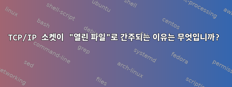 TCP/IP 소켓이 "열린 파일"로 간주되는 이유는 무엇입니까?