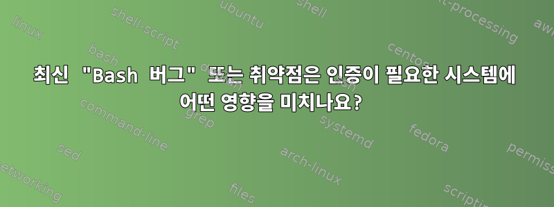 최신 "Bash 버그" 또는 취약점은 인증이 필요한 시스템에 어떤 영향을 미치나요?