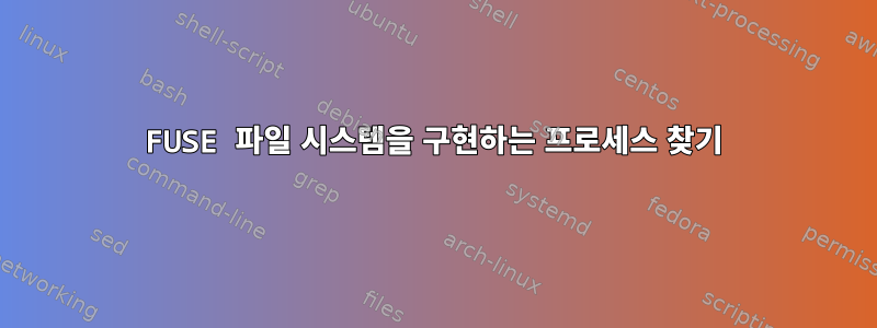 FUSE 파일 시스템을 구현하는 프로세스 찾기