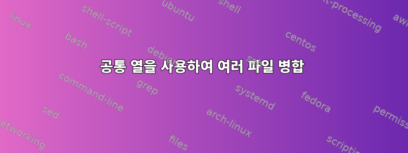 공통 열을 사용하여 여러 파일 병합