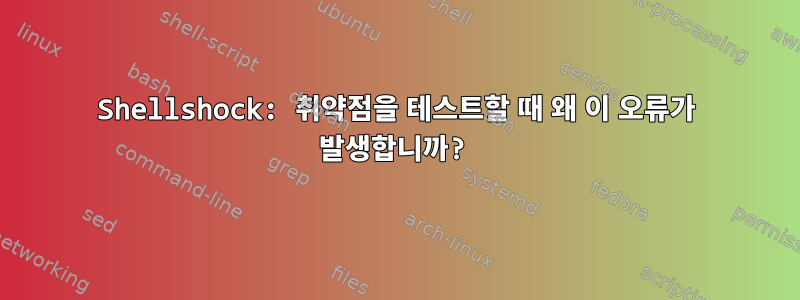 Shellshock: 취약점을 테스트할 때 왜 이 오류가 발생합니까?